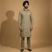 Stone Olive Beige Kurta Pajama